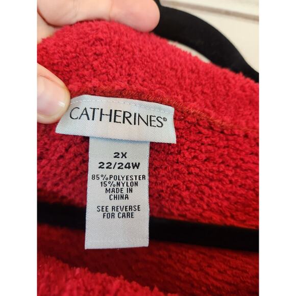 Catherines Women's Red Shawl Neck Knit Pullover Sweater Size‎ 2X - Picture 3 of 5